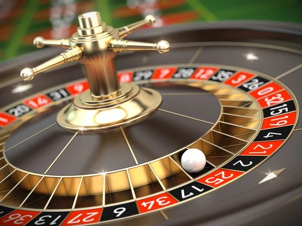 Live roulette table with spinning wheel and dealer setup